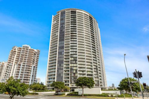 a tall apartment building with two tall buildings at Sierra Grand Apartments - Hosted by Wow Stay in Gold Coast