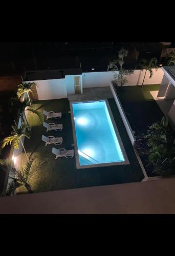 Výhled na bazén z ubytování Pent House en las Terrenas nebo okolí