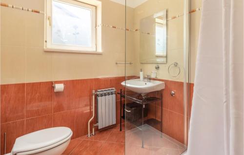 a bathroom with a toilet and a sink at Gorgeous Apartment In Jadranovo With Kitchen in Jadranovo