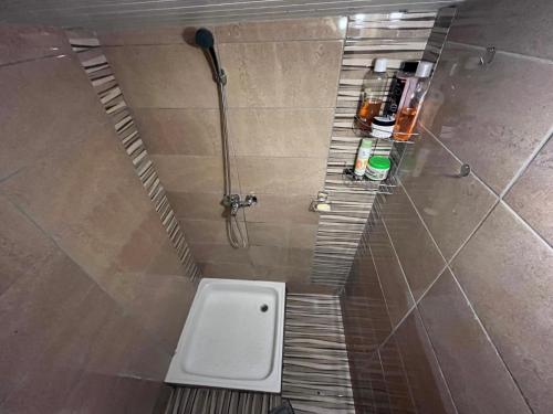 łazienka z toaletą i prysznicem w obiekcie Katun Lanista-Kolibe Bogavac w mieście Mojkovac