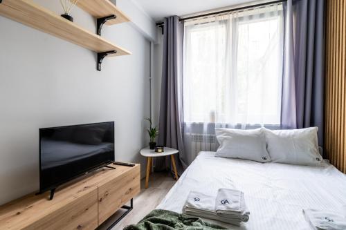 Posteľ alebo postele v izbe v ubytovaní Golden Apartments Warsaw - Brand New And Stylish Apartments - Browary Warszawskie - Ogrodowa