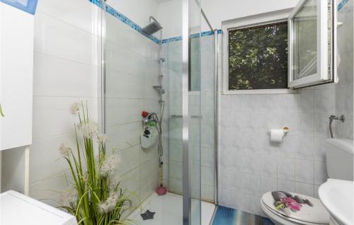a bathroom with a shower and a toilet at 3 Bedroom Stunning Home In Kastav in Kastav
