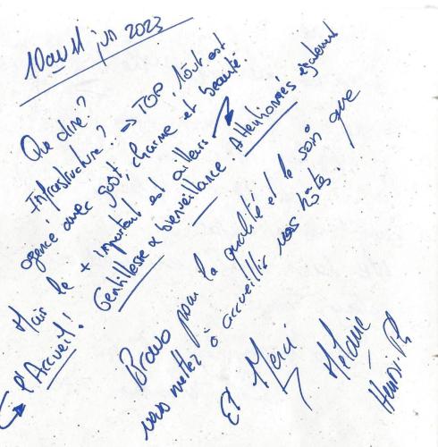 a letter to my mum thanking me for my christmas present at Chambre d'hôtes des Loyes in Jaillans