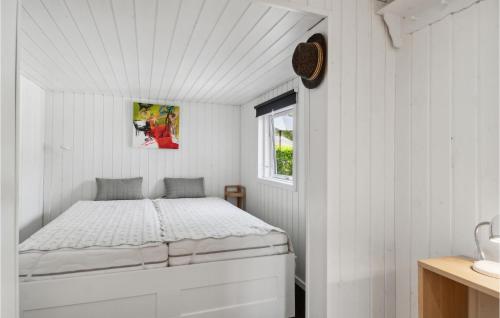 een slaapkamer met een bed in een witte kamer bij Awesome Home In Gilleleje With Wifi in Gilleleje