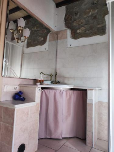 a small kitchen with a sink and a sink at Agriturismo Il Borgo della Canapa in San Benedetto