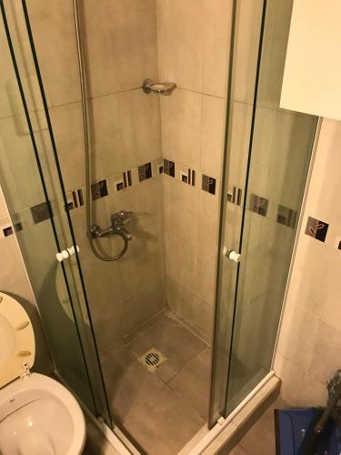a bathroom with a shower with a toilet at Monoambiente cómodo in Buenos Aires