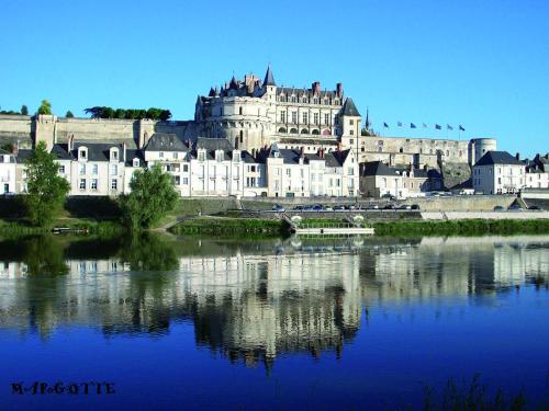 a large building sitting next to a body of water at Studio Amboise centre historique in Amboise