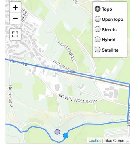 a screenshot of a map with a blue line at Charming authentic renovated farm in Cadier en Keer