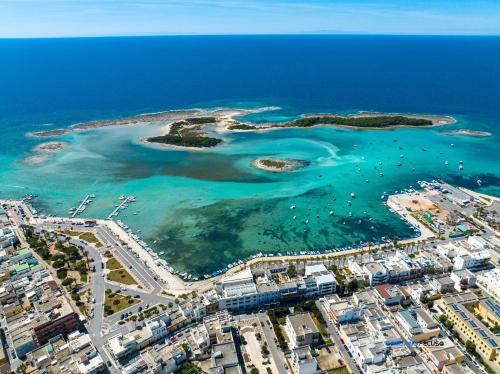 an aerial view of a group of islands in the ocean at IL CORTILETTO in Porto Cesareo