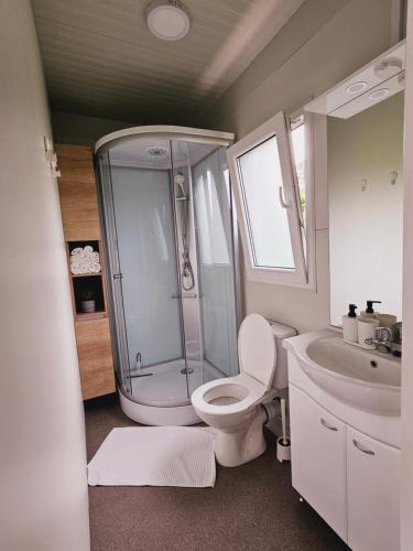 Vonios kambarys apgyvendinimo įstaigoje DRAGE OASIS mobile home