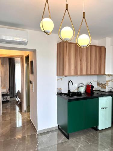 Dapur atau dapur kecil di Aigli Skala Maries Deluxe