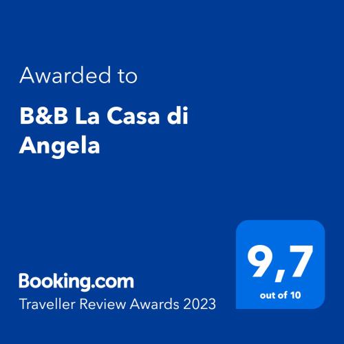 a blue screen with the text awarded to bbc la casa di america at B&B La Casa di Angela in Cusago