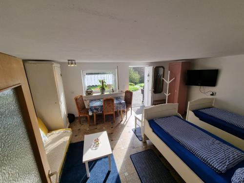 Postel nebo postele na pokoji v ubytování Ferienwohnung Dietel
