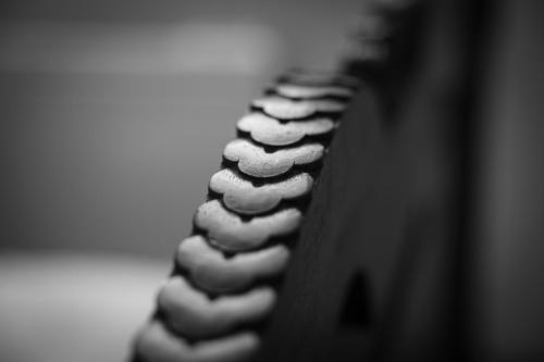 a black and white photo of the back of a chair at Domaine Les Maurelles in Milhac