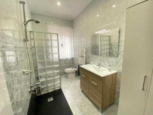 bagno con lavandino e servizi igienici di Casa Elsa a Torrelavega