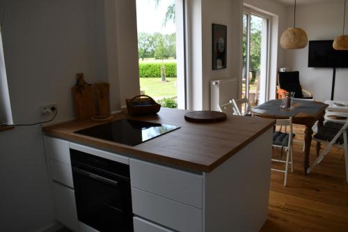 Kuchyň nebo kuchyňský kout v ubytování Ferienwohnung Storchennest