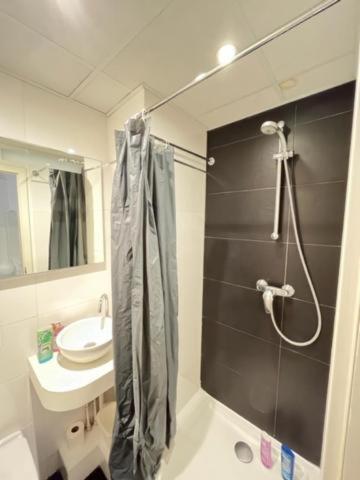 a bathroom with a shower and a sink at Residence OLit Cathédrale in Strasbourg