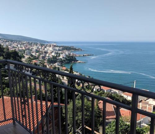 a view of the ocean from a balcony at Captain's View in Dobra Voda