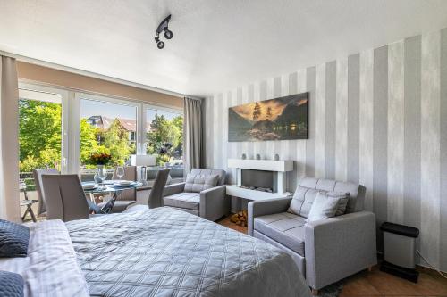 Katil atau katil-katil dalam bilik di Ferienwohnung mit Badestrand