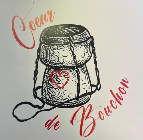 a drawing of a jar with a heart in it at Coeur de bouchon in Troyes