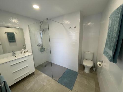 アルビールにあるVilla Petitのバスルーム(シャワー、トイレ、洗面台付)