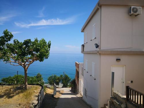 a house with a view of the ocean at Harmony by the sea - 20 meters from the sea in Kaloi Limenes