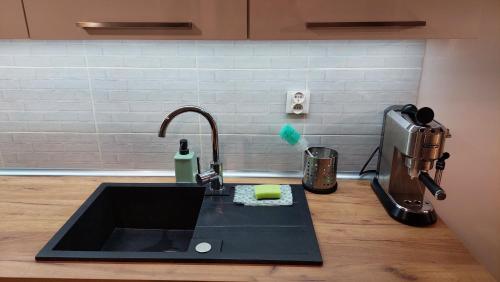 Kuchyň nebo kuchyňský kout v ubytování Apartament przy Łąkach - Zakodomki (Kraków)