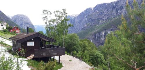 a small building on the side of a mountain at Stalheim Fjord og Fjellhytter in Stalheim