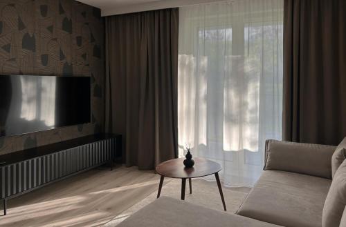 TV a/nebo společenská místnost v ubytování Apartament Legionów- A15 w centrum Kalisza