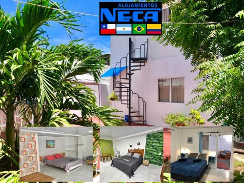 a house with two beds in front of it at Alojamientos Neca in San Andrés