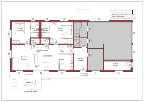 Půdorys ubytování Apartment Bergliebe