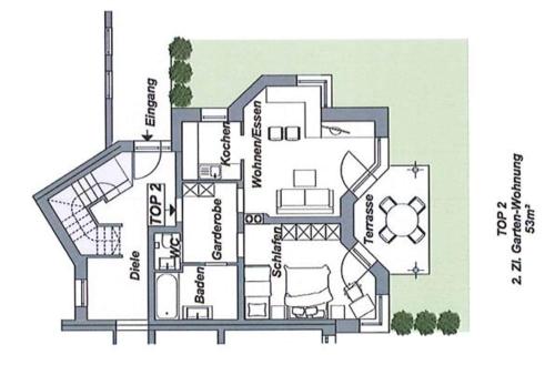 a floor plan of a house with at Apparthaus Vonbank in Schruns-Tschagguns