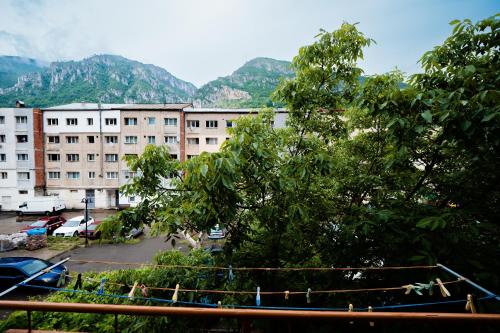バイレ・ヘルクラネにあるMim's Homeの山を背景にした建物