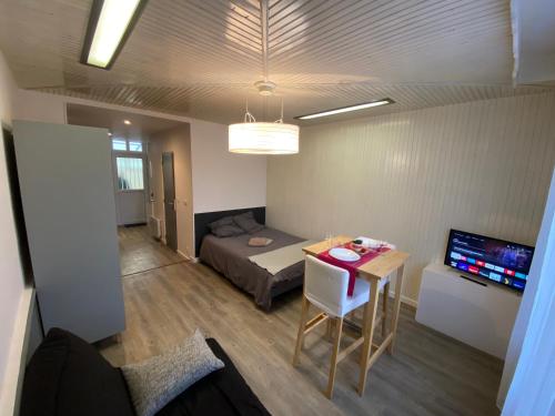 Televisyen dan/atau pusat hiburan di Au Bouquet Troyen - Wifi - Calme et tranquillité