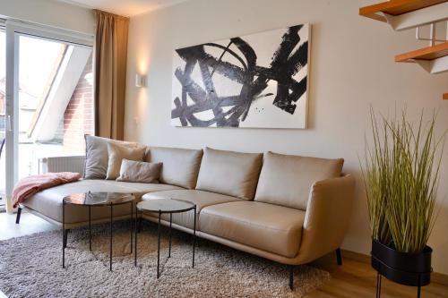 Χώρος καθιστικού στο Ferienappartements Bergen
