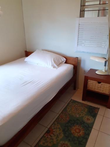 1 dormitorio con cama, ventana y alfombra en Cosy Corner, en Saint George