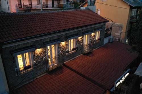 an overhead view of a house with lights at Ribica Luxury Rooms in Rijeka
