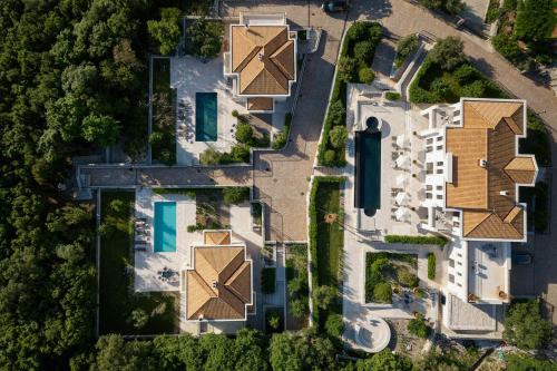 an overhead view of a house with roofs at Eterno Villas in Budva
