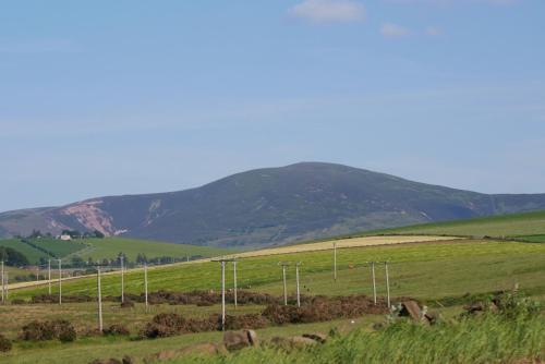 a green field with a mountain in the background at Douglas Gatehouse in Douglas