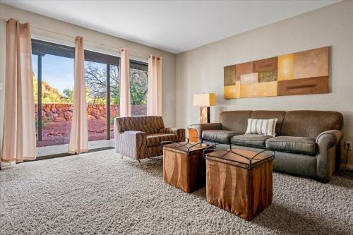a living room with a couch and two chairs at 100 Bell Rock Condo- Supai condo in Sedona