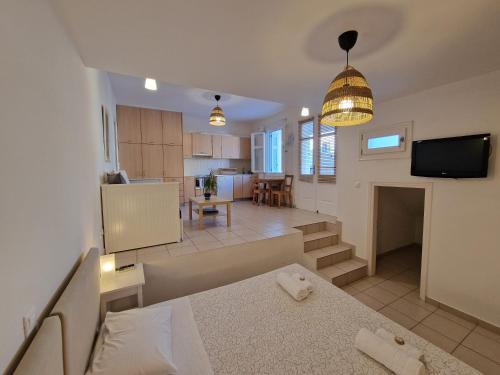 Телевизор и/или развлекательный центр в Karaoulanis Apartments