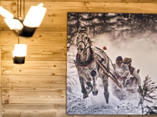 ザコパネにあるVisitZakopane - Tatra Ski Apartmentの雪上走馬の写真