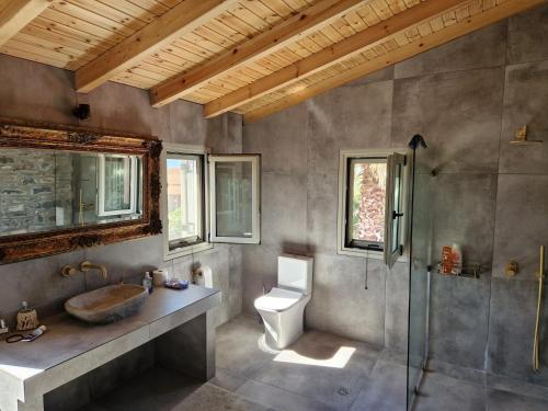 a bathroom with a sink and a toilet at Filia Country House in Fília