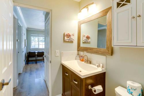 a bathroom with a sink and a mirror at Welcoming South Lake Tahoe Rental Near Beaches in South Lake Tahoe