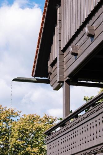 a close up of the side of a building at SCHILCHERLANDLEBEN - Weingartenhaus in Sankt Stefan ob Stainz
