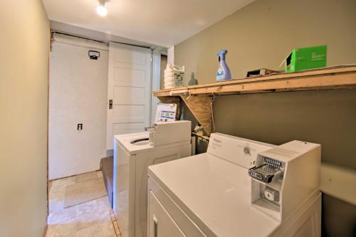 a laundry room with a washer and dryer at Eben Junction Vacation Rental - 2 Mi to Ice Caves! in Chatham