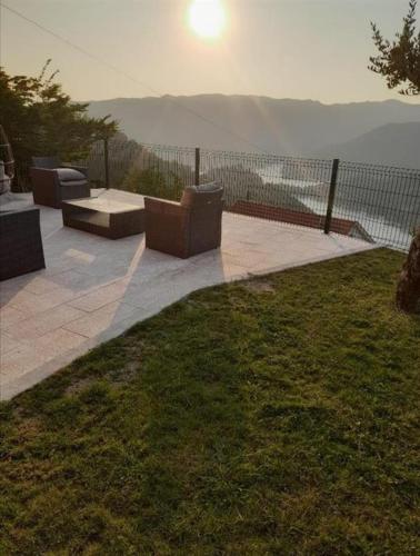 a group of benches sitting on a patio at Casa da Bela Vista in Braga