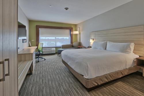 Pokój hotelowy z dużym łóżkiem i biurkiem w obiekcie Holiday Inn Express & Suites - Roswell, an IHG Hotel w mieście Roswell