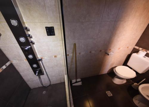 塔菲德爾瓦勒的住宿－塔菲旅館，带淋浴和卫生间的浴室