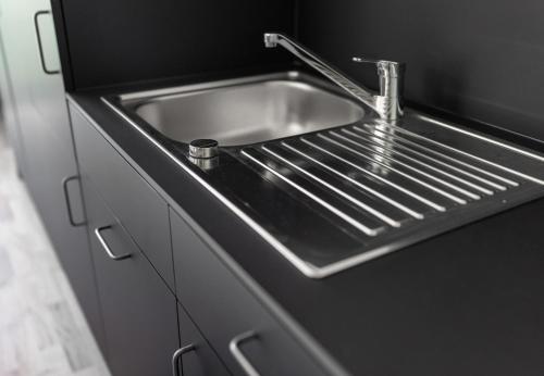 Dapur atau dapur kecil di Simotel by Pferd auf Wolke